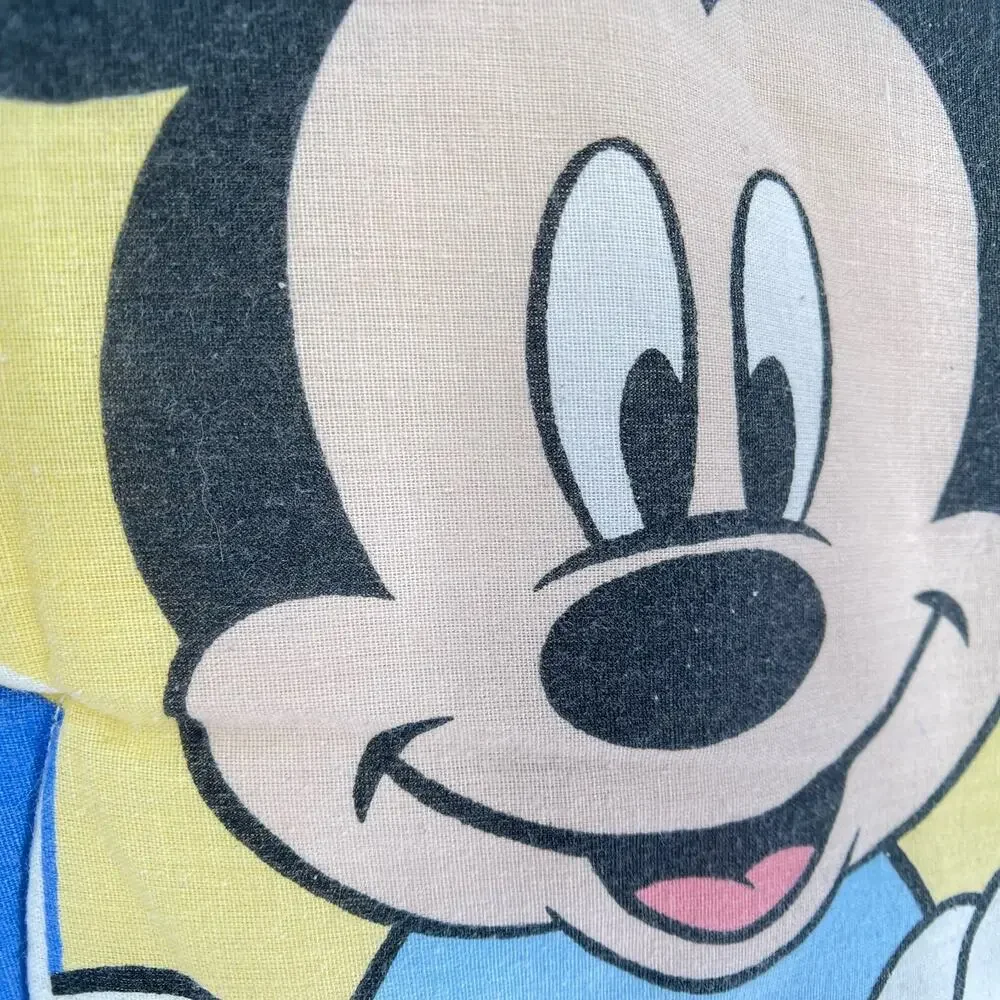 Vtg Disney Babies Quilt Mickey Minnie Stars Hearts Shapes Nursery Baby Blanket